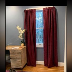 (2) Blackout Velvet Curtains 84 Inches Long Heat & Full Light Blocking drapes